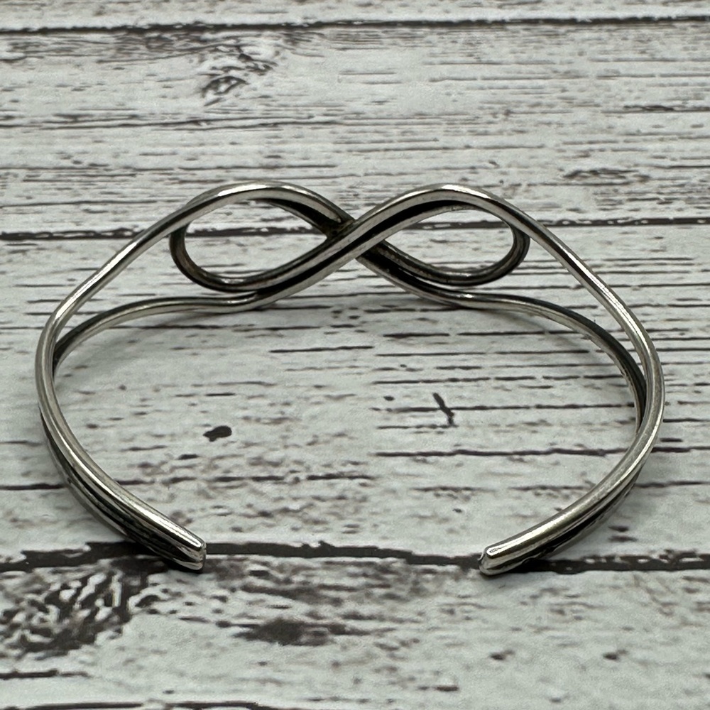 Stylish Silver Infinity Cuff Bracelet - image 3